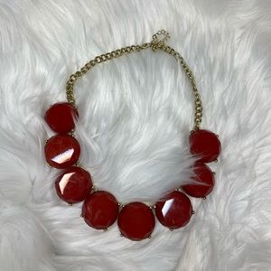 Pretty Costume Chunky Jewelry Red Bead and Gold